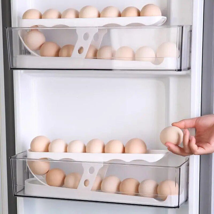 Modern ABS Egg Slider Organizer: Space-Saving Refrigerator Egg Dispenser