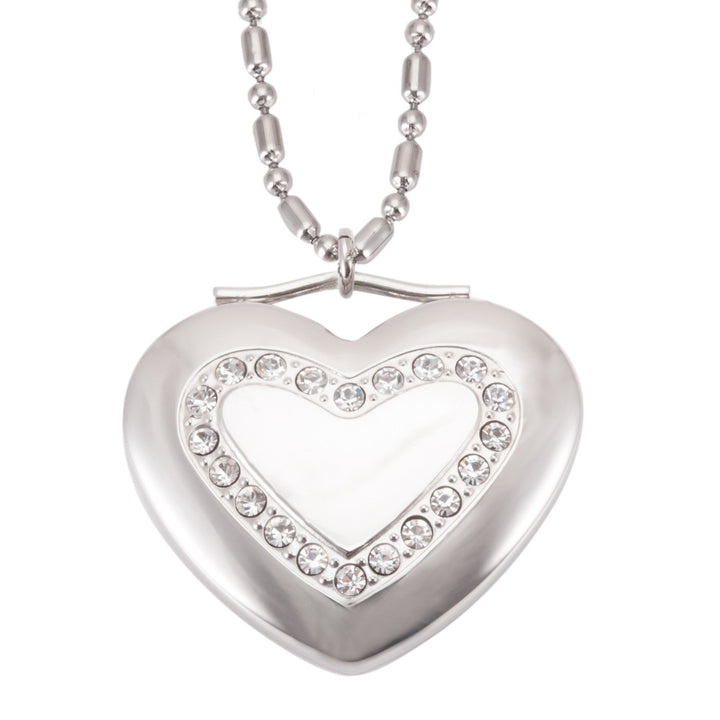 Love Shaped Negative Ion Pendant Volcanic Mineral Zirconia Necklace