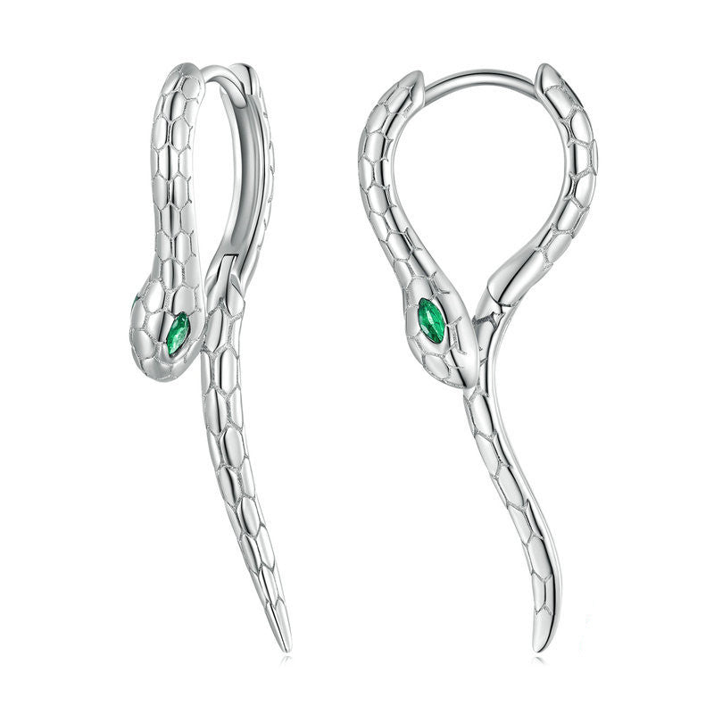 Women's Fashion Silver Snake Earrings