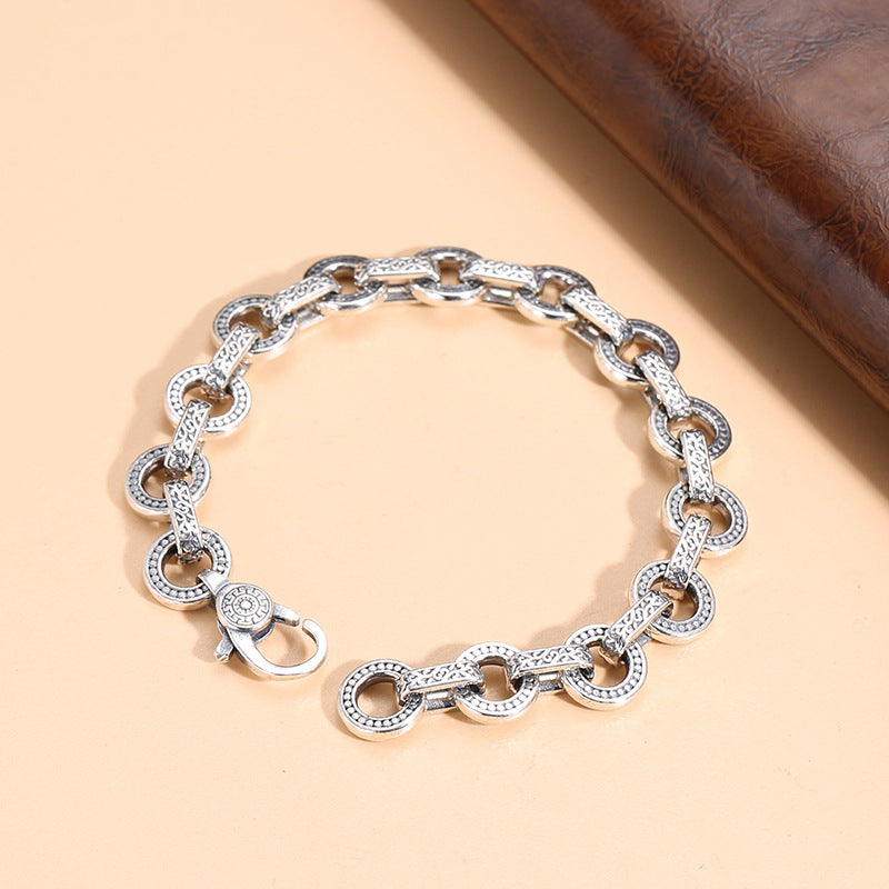 Sterling Silver Jewelry Antique Ring Buckle Bracelet