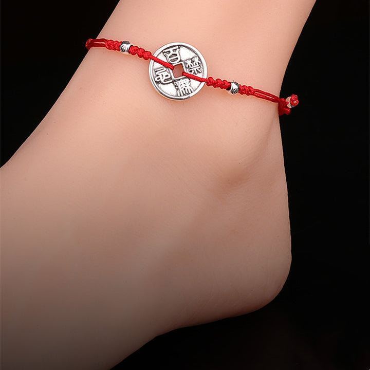 Men's And Women's Tian Guan Ci Fu Coin Woven Bracelet