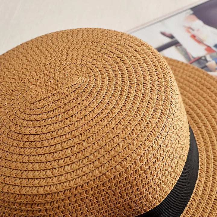Classic Panama Hat with Bowknot