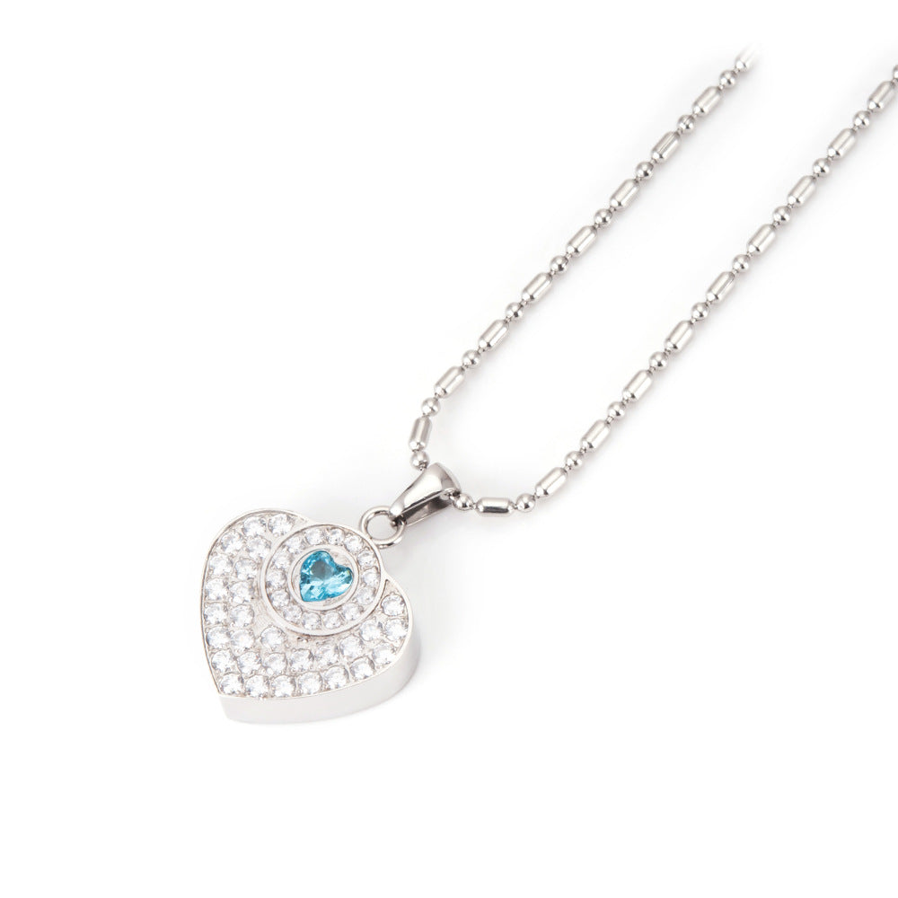 Love Shaped Negative Ion Pendant Volcanic Mineral Zirconia Necklace