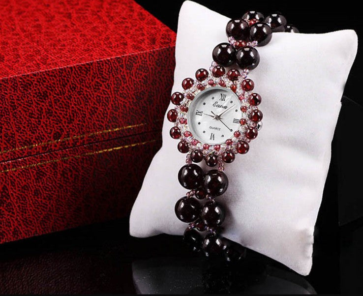 Garnet bracelet watch