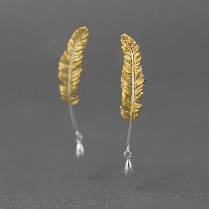 Feather S925 Sterling Silver Earrings