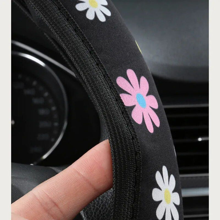 Floral Print 38CM Anti-Slip Steering Wheel Cover