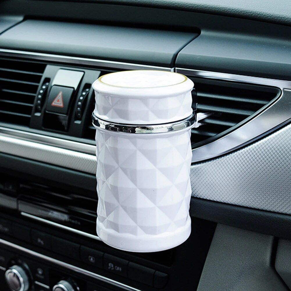 LED-Lit Portable Car Ashtray with Smoke Extractor