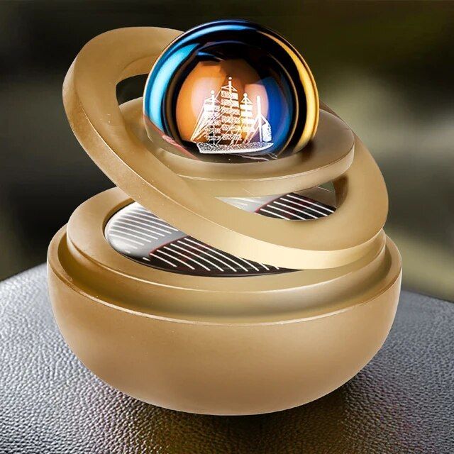 Solar-Powered Rotating Car Air Freshener with Aromatherapy Diffuser