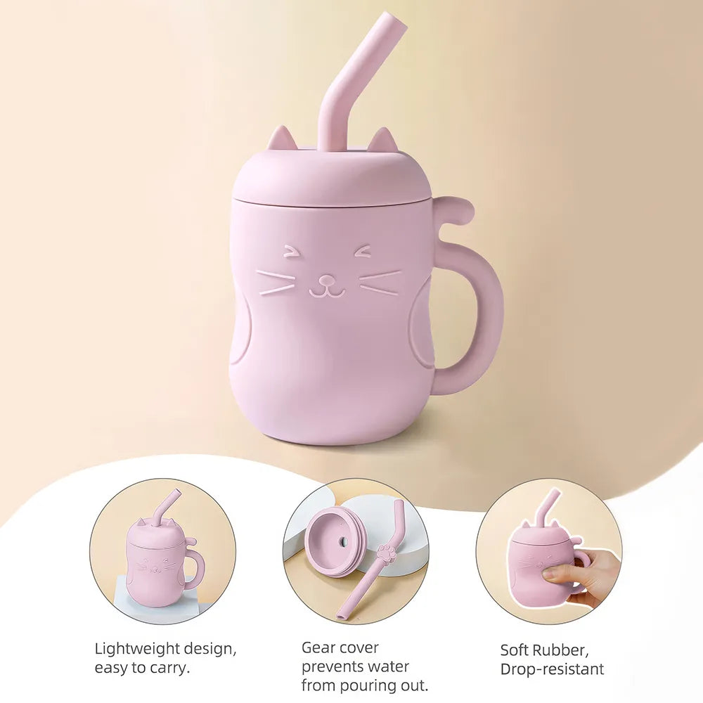 Leakproof Baby Silicone Straw Cup