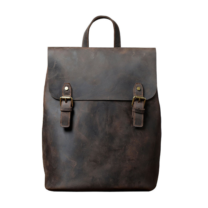 New Simple Retro First Layer Cowhide Backpack