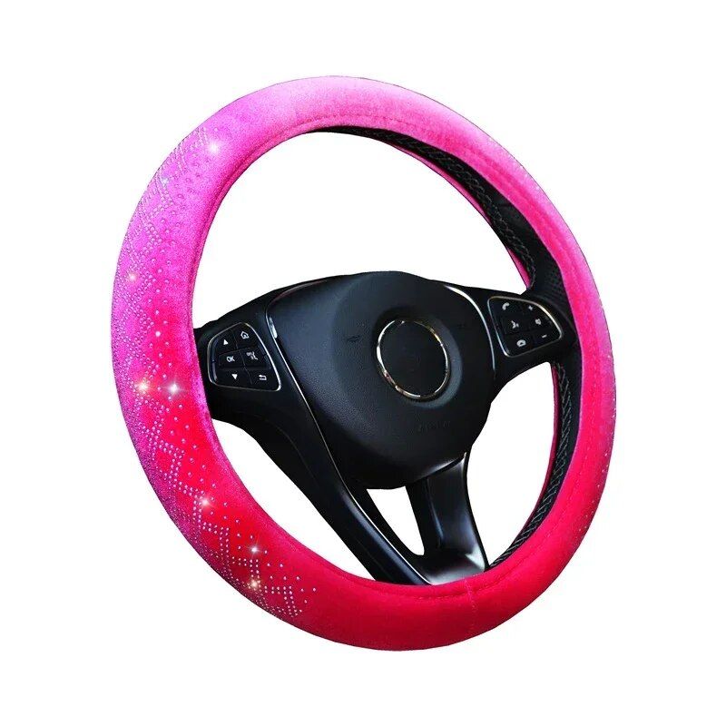 Universal Four Seasons Anti-Skid Steering Wheel Cover with Diamond Velvet Style