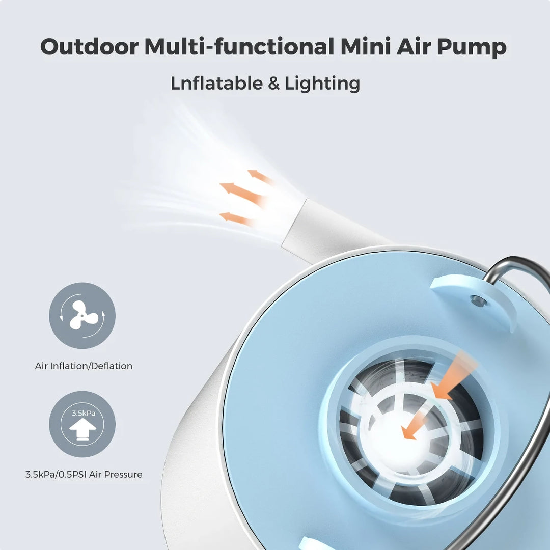 Portable Ultralight Air Pump with Built-in LED Light