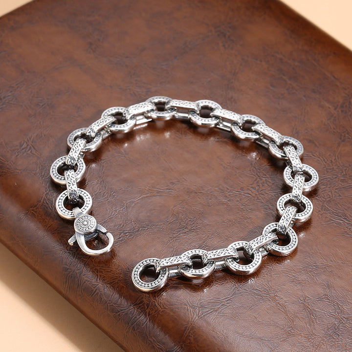 Sterling Silver Jewelry Antique Ring Buckle Bracelet