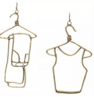 Alloy electroplated hollow clothes hanger earring Earrings - MRSLM
