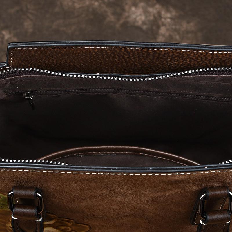 European and American Leather Retro Handbag - MRSLM