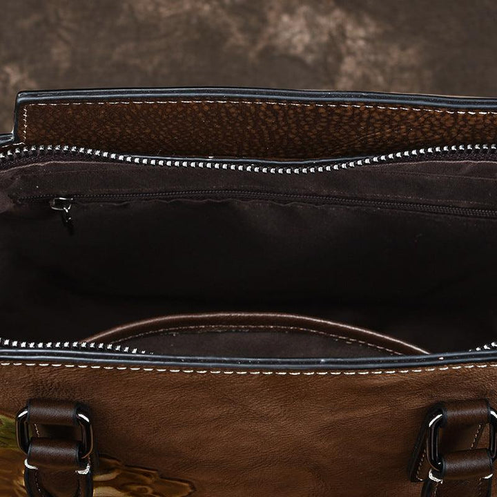 European and American Leather Retro Handbag - MRSLM