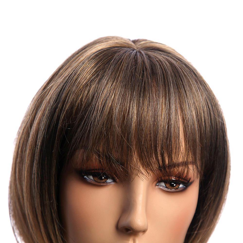 12 Inch Short Straight KANEKALON Full Wig Elegant Bobo Synthetic Wigs Net - MRSLM