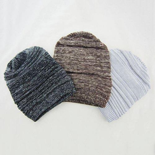 Unisex Winter Marbled Warm Baggy Beanie Knit Crochet Oversized Hat Slouch Cap - MRSLM