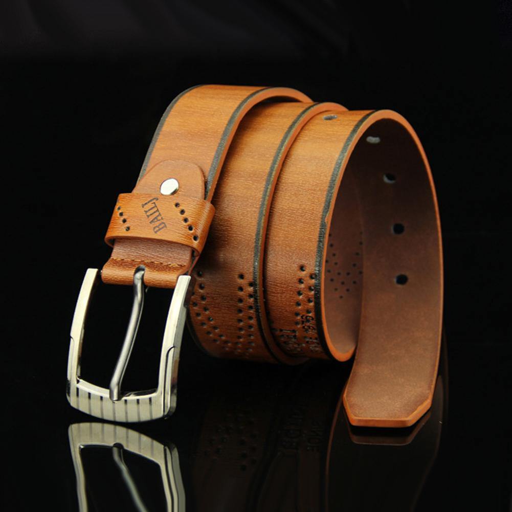 Men's Fashion Casual Faux Leather Hollow Waistband Waist Belt Business Gift - MRSLM