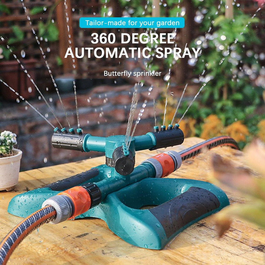 360 Degree Automatic Garden Sprinklers Watering Grass Lawn Rotary Nozzle (Blue) - MRSLM