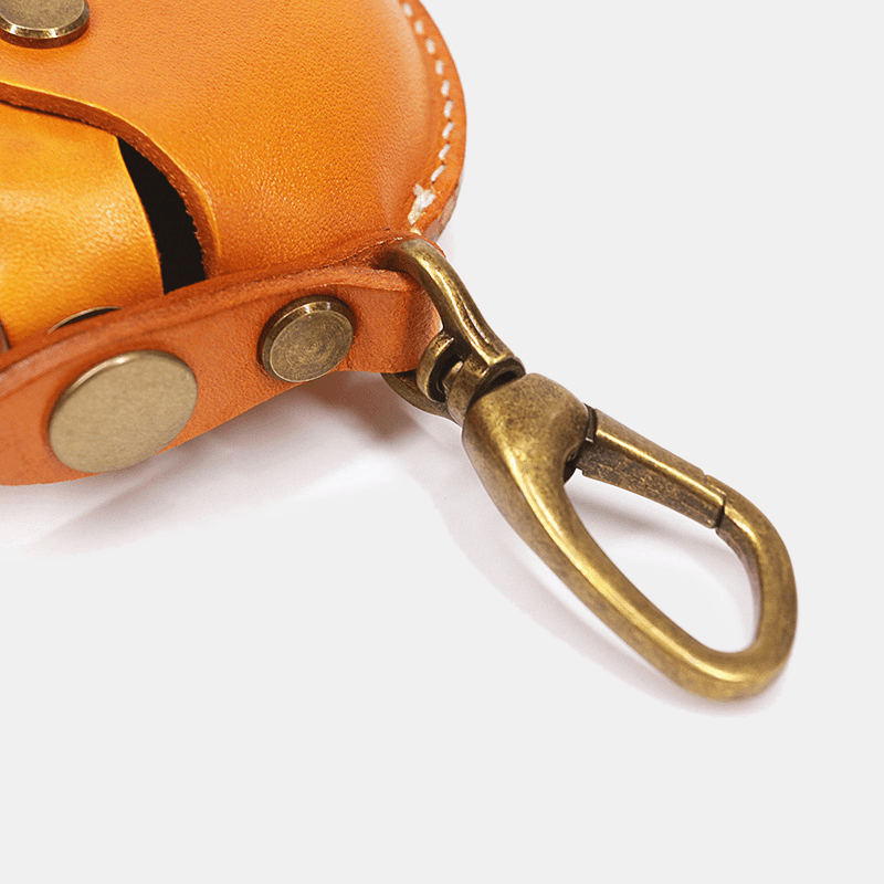 Unisex Genuine Leather round Shape Creative Casual Coin Bag Storage Bag Wallet - MRSLM