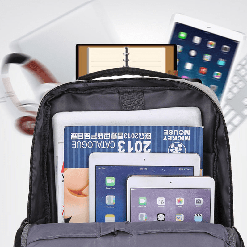 Men Oxford USB Charging Light Weight Large Capacity 15.6 Inch Laptop Bag Backpack - MRSLM
