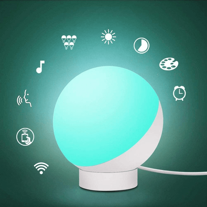 Wifi Smart LED Desk Lamp Voice Control Night Light round Table Lamp with LED Eye Protection for Room Decoration - MRSLM