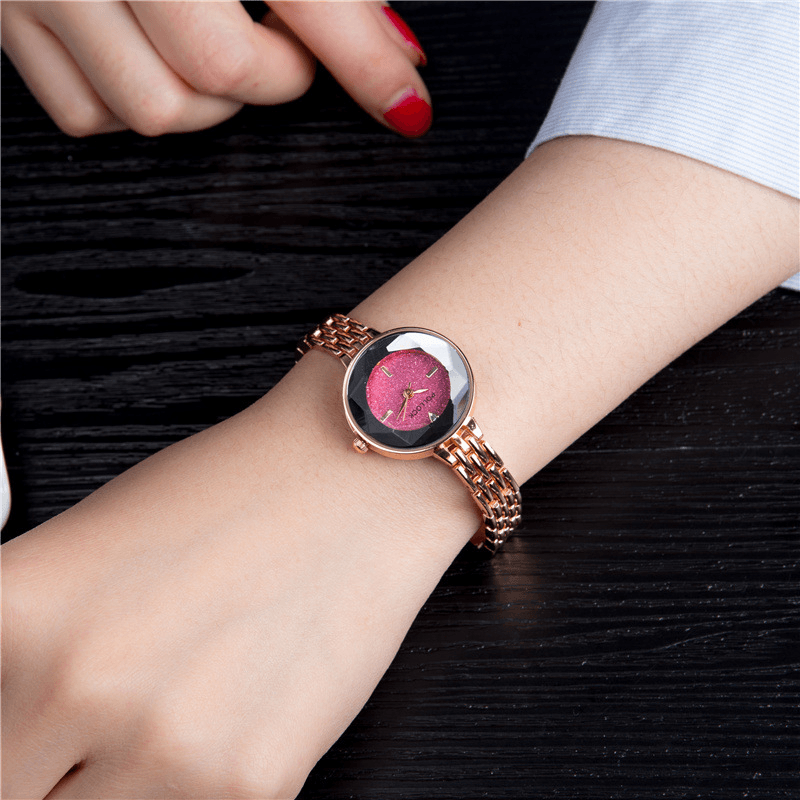 Full Diamond Starry Sky Rose Gold Tassel Strap Fashion Women Quartz Watch - MRSLM