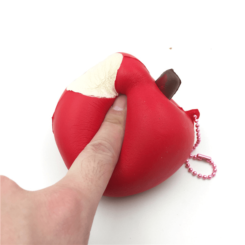 Sanqi Elan Simulation Cute Apple Soft Squishy Super Slow Rising Original Packaging Ball Chain Kid Toy - MRSLM