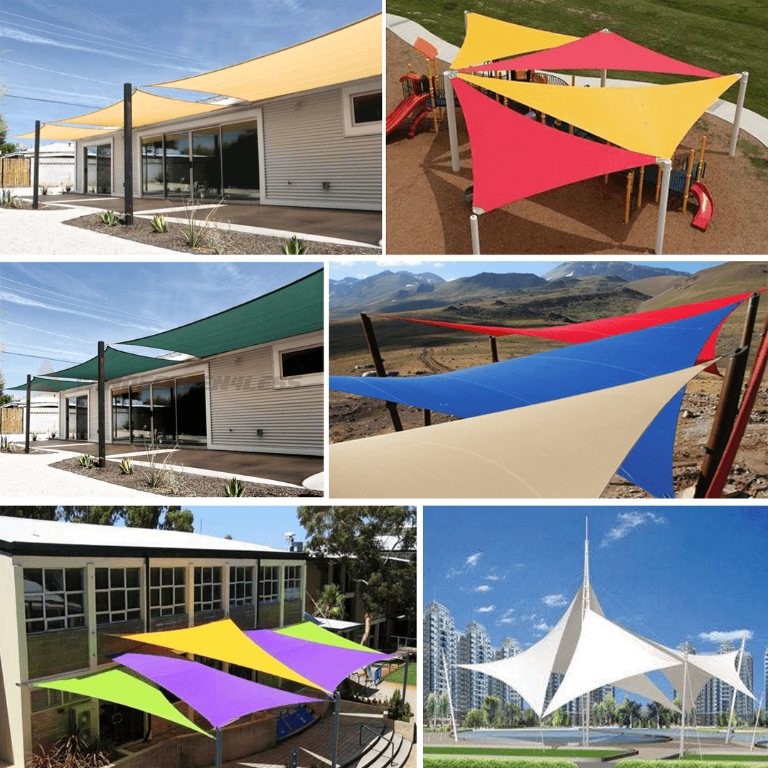 300D 160GSM Sun Shade Sail Waterproof UV Garden Patio Awning Canopy Tent Sunshade Shelter Square Rectangle - MRSLM