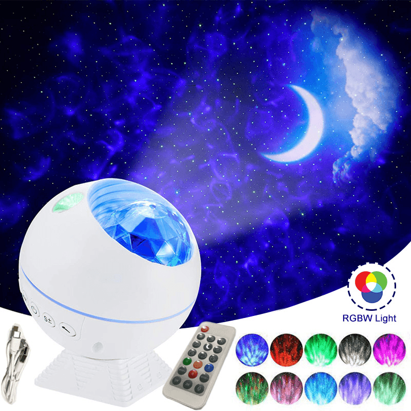 Car/Home Dual-Use Spherical Starry Sky Projector RGB Lamp Car Atmosphere Light Voice Control Night Light - MRSLM