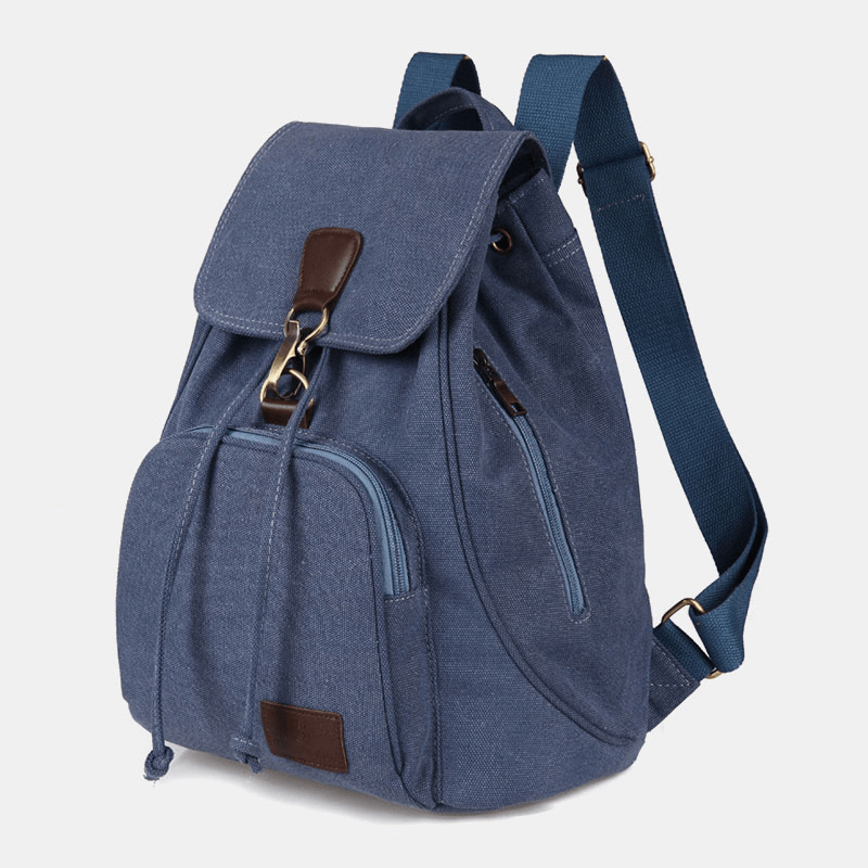 Unisex Canvas Drawstring Large Capacity Travel 15 Inch Multi-Carry Bag Backpack Shoulder Bag Handbag - MRSLM