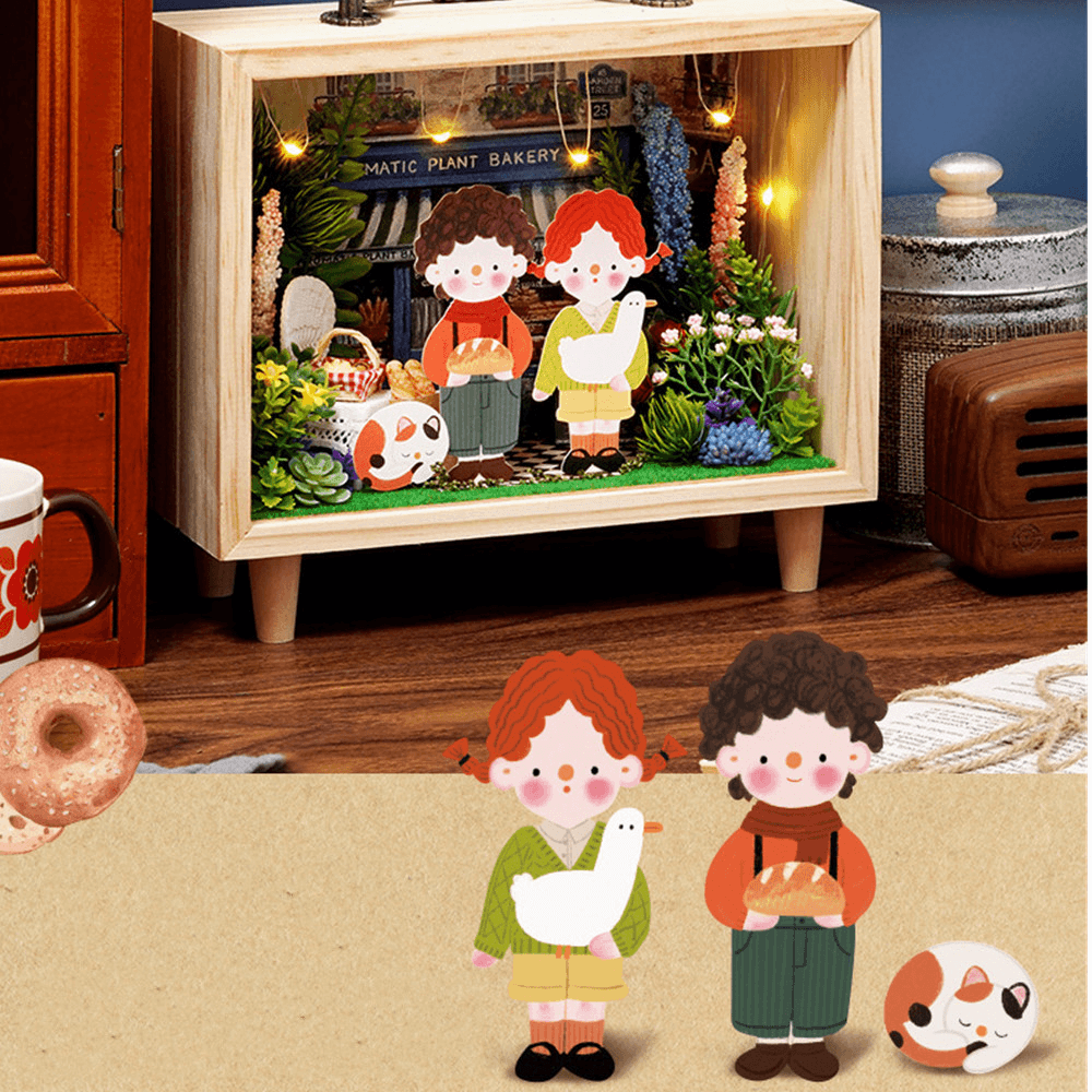 CUTEROOM DIY Wooden Box Series Hanamaji Trilogy Doll House Model Toy Gift Decoration for Girlfriend and Child - MRSLM