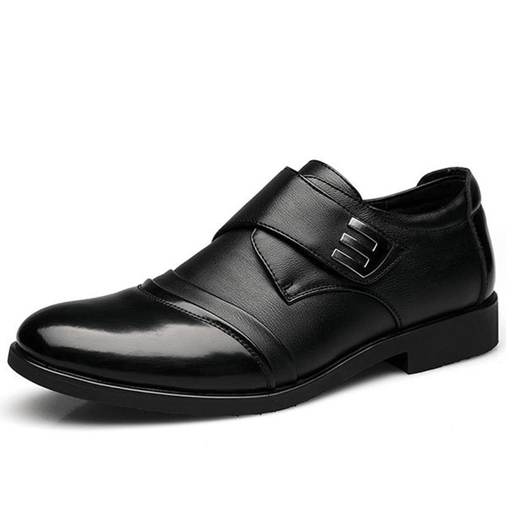 Men Hook Loop Genuine Leather Formal Business Shoes - MRSLM