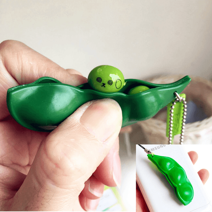 Extrusion Bean Toy Mini Squishy Soft Toys Pendants anti Stress Ball Squeeze Gadgets Phone Strap - MRSLM