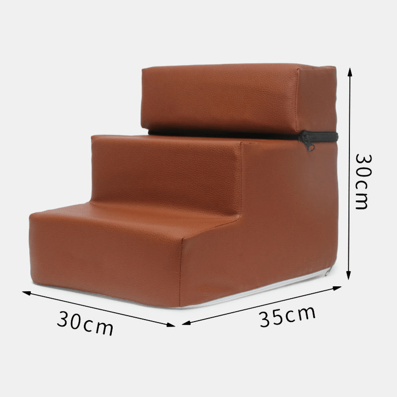 Dog Stairs Leather Pet Ladder Sponge Stairs Dog Teddy on Sofa on Bed Ladder - MRSLM