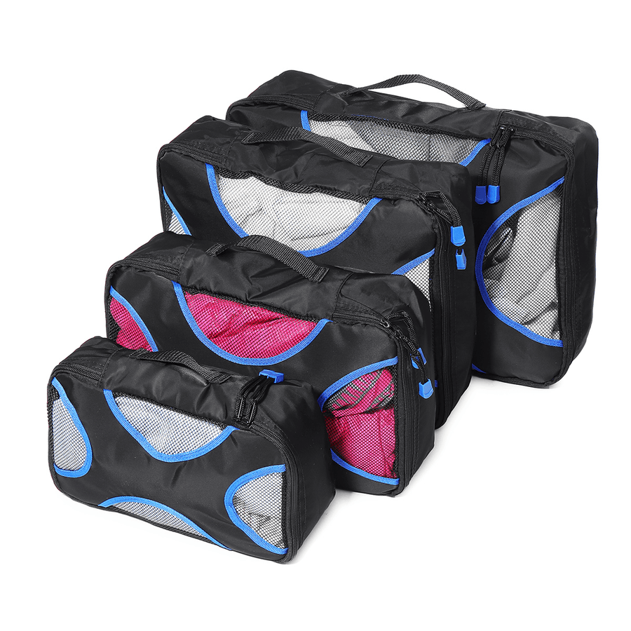 4Pcs/Set Outdoor Travel Packing Cubes Storage Bag Portable Zipper Clothes Luggage Organizer Packing Pouch - MRSLM