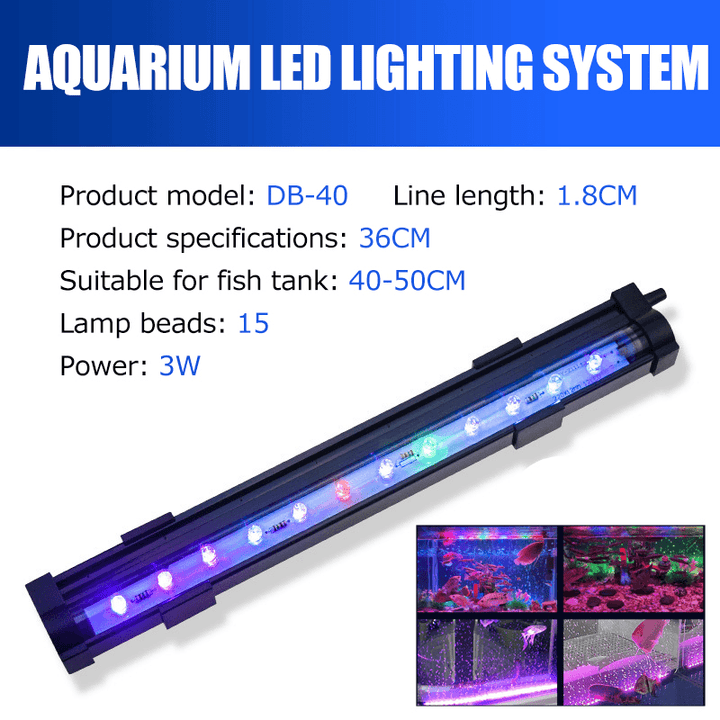 Aquarium Plant Fish Tank Underwater Submersible Waterproof Color LED Air Light - MRSLM
