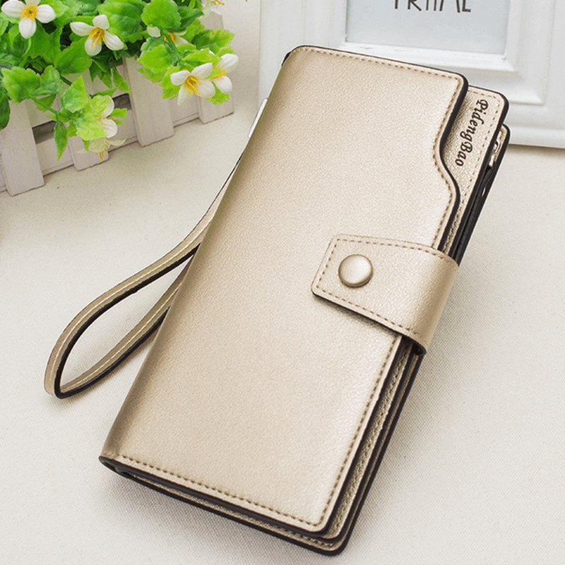 Women 11 Credit Card Holders 6 Inches Cell Phone PU Leather Wallet Clutch Wallet - MRSLM