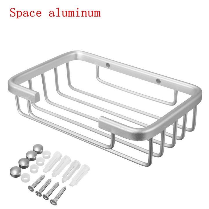 Space Aluminum Square Multifunctional Bathroom Space Saver Storage Soap Box 5 X 4 X 1Inches - MRSLM