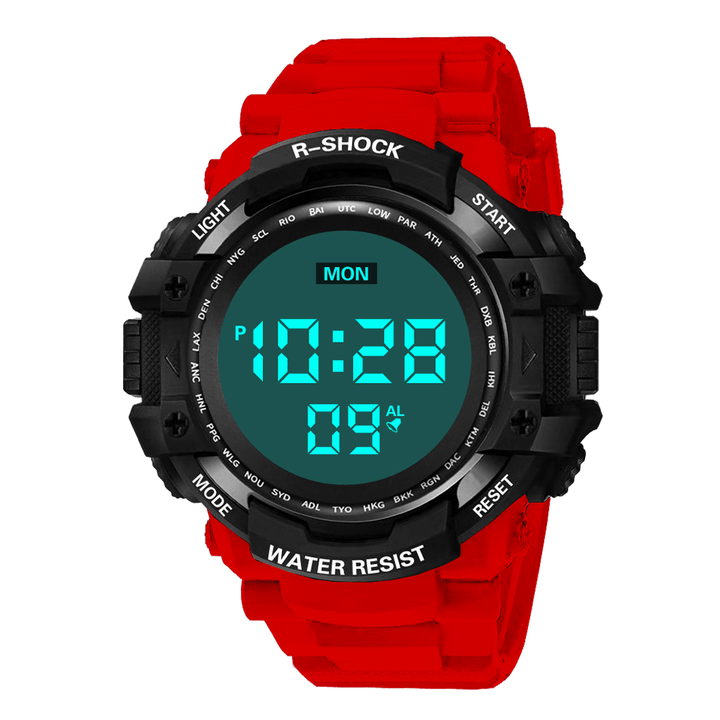 HONHX 53X-801 Men Men Luminous Display Stopwatch Alarm Clock Digital Watch - MRSLM