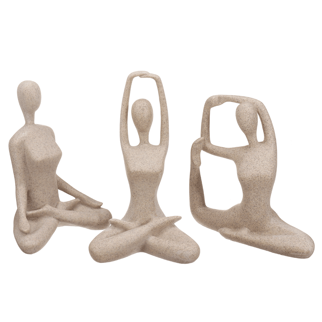 Resin Yoga Ornament Nordic Style Yoga Dancing Figure Decoration for Yoga Studios Health Halls - MRSLM