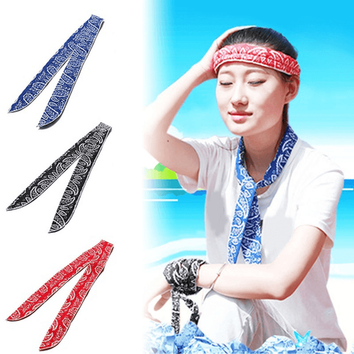 Sports Hair Cool Towel Outdoor Cooling Polyester Cotton Ice Towel - MRSLM