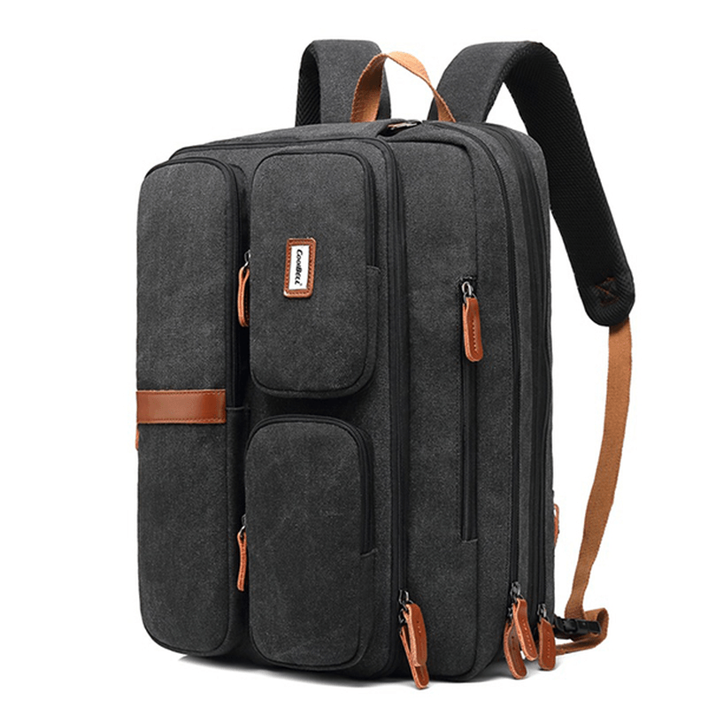 Men Multifunctional Laptop Backpack Crossbody Bag - MRSLM