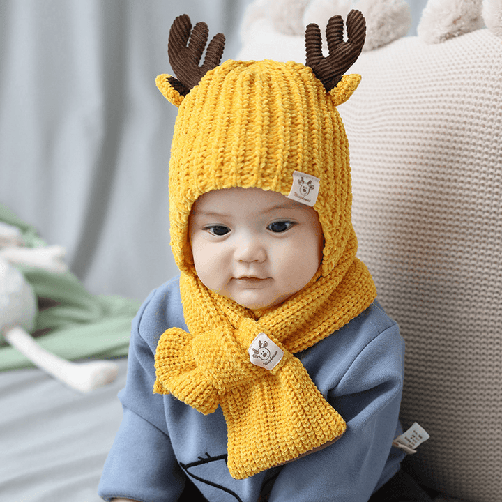 Infant plus Cotton Fawn Hat and Scarf Set - MRSLM