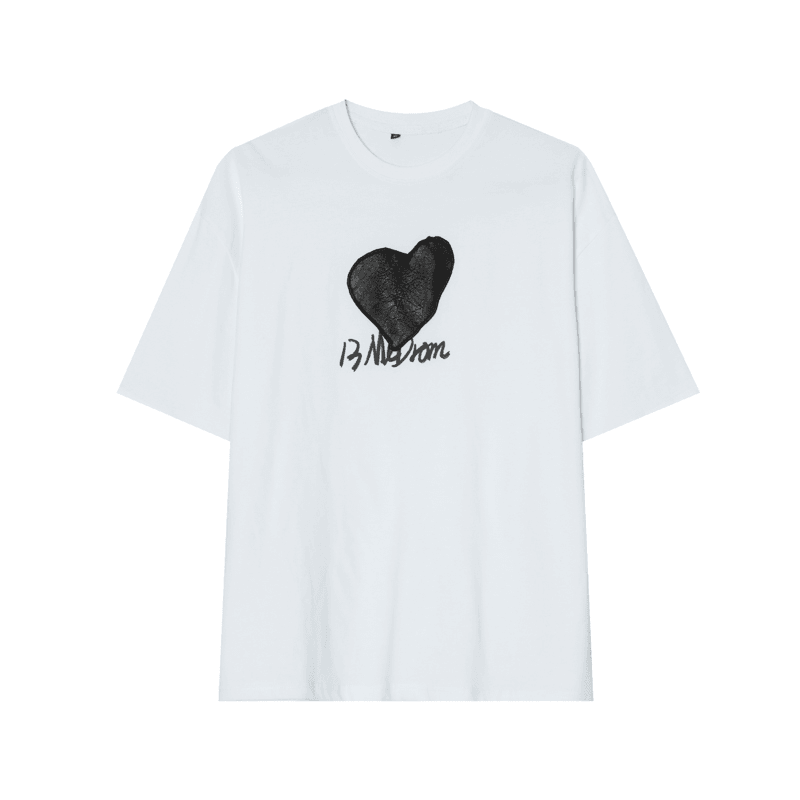 Korean Design Sense All-Match Short-Sleeved Shirt Male Love Letter Printing Couple T-Shirt Tide - MRSLM