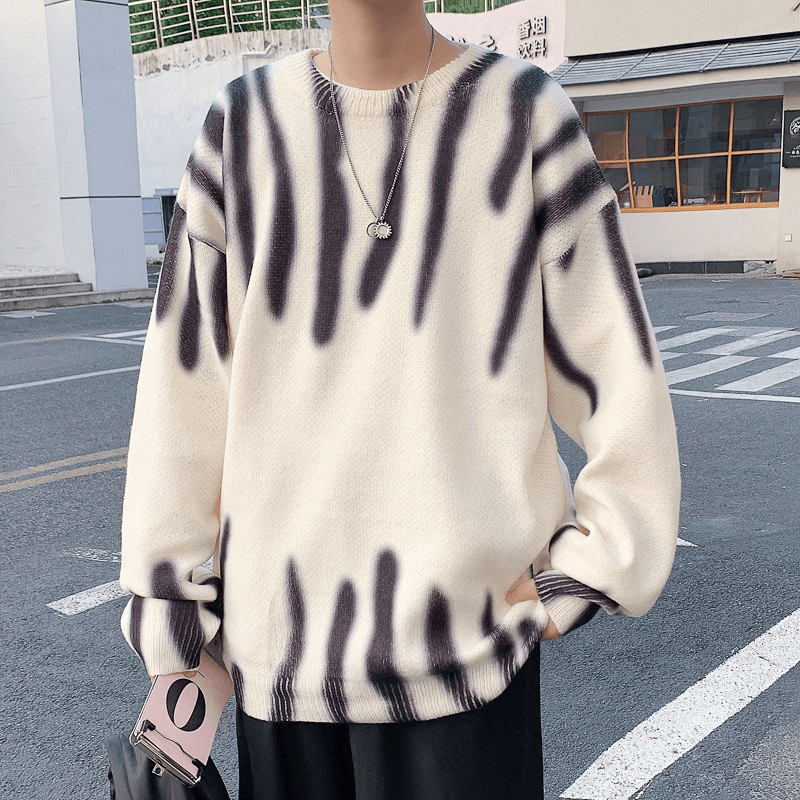 Men'S Casual Youth Loose Hong Kong Style Sweater - MRSLM