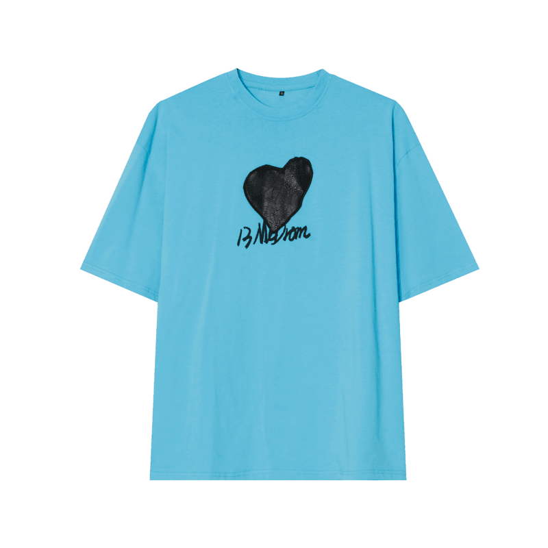 Korean Design Sense All-Match Short-Sleeved Shirt Male Love Letter Printing Couple T-Shirt Tide - MRSLM
