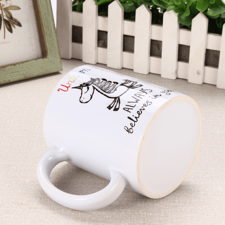 350Ml Funny Novelty Unicorn Ceramic Coffee Mug Always Believes in You Home Office Cup - MRSLM