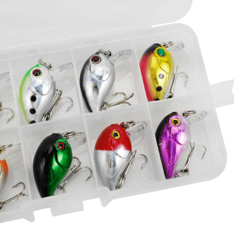 ZANLURE 10 Pcs Fishing Lure 3.2Cm 59G Crankbaits Artificial Baits Fishing Tackle for Pike Bass Trout - MRSLM